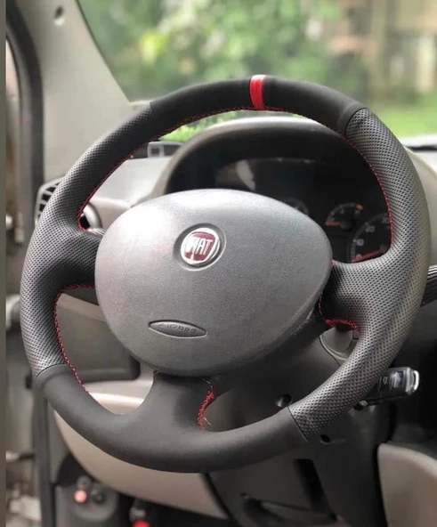 Fiat Doblo 2005-2010 Araca Özel DİKMELİ Direksiyon Kılıfı - Resim 2