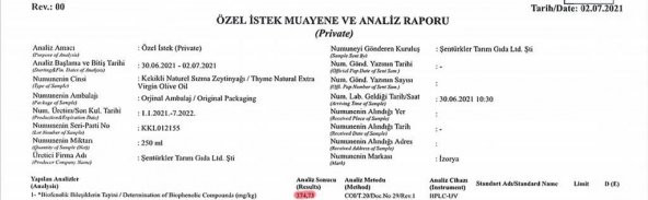 İzorya Gerçek Kekikli Zeytinyağı 250ML - 3