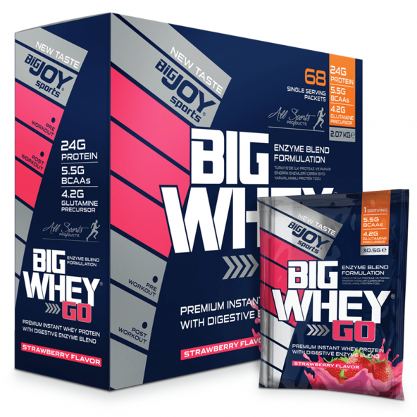Bigjoy Sports BigWheyGo Whey Protein Tozu 2070 Gr 68 Paket Çilek