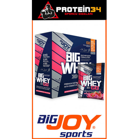 Bigjoy Sports BigwheyGo Whey Protein Tozu 2070 Gr 68 Saşe (Paket) Çilek - 2