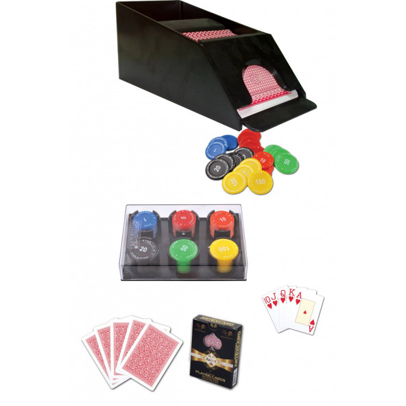 Lüks Poker Set Dağıtıcı-Lüks Poker Kart-Poker Çipi Star Oyun
