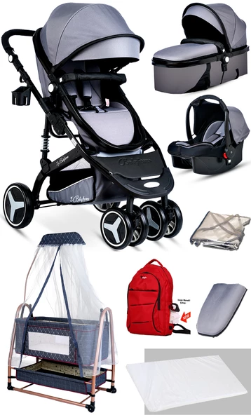 Baby Home 945 Travel Sistem Bebek Arabası Ve 505 Bebek Sepeti Anne Yanı Beşik - 2