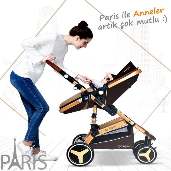Baby Home 945 Travel Sistem Bebek Arabası Ve 505 Bebek Sepeti Anne Yanı Beşik - 6