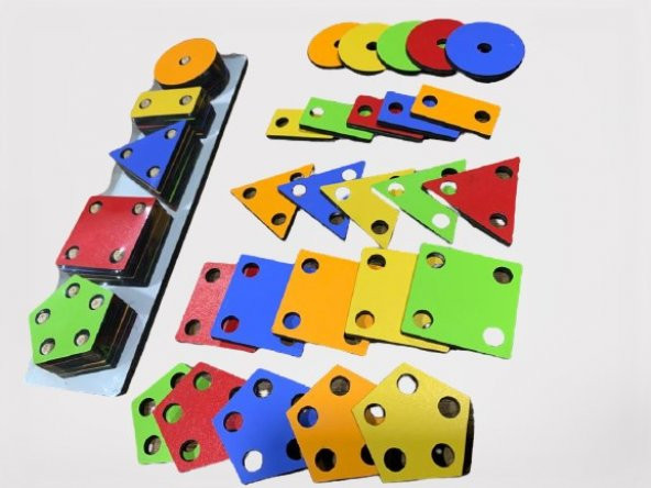 Hamaha Wooden Toys Ahşap Eğitici Geliştirici 5li Uzun Geometrik Şekilli Blok