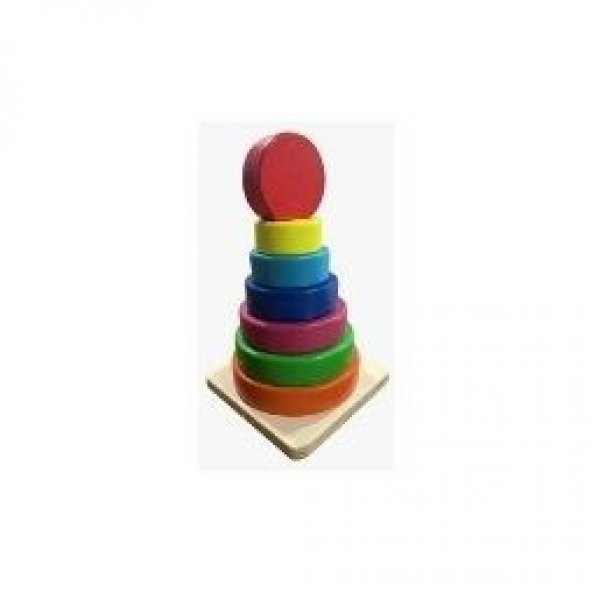 Hamaha Wooden Toys Ahşap Eğitici Geliştirici Renkli Kule