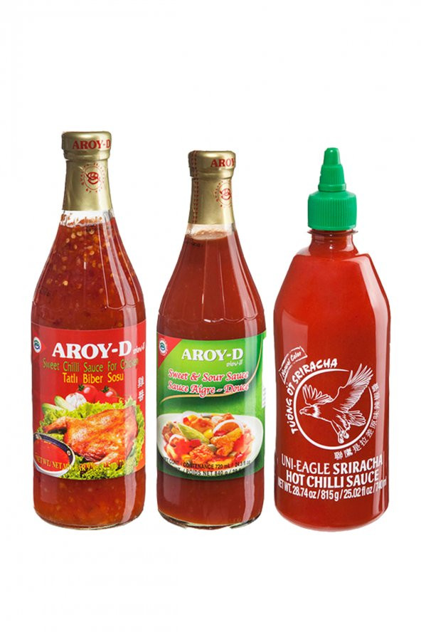Sos Paketi (Tatlı Biber Sosu, Tatlı Ekşi Sos, Sriracha Acı Biber Sosu)