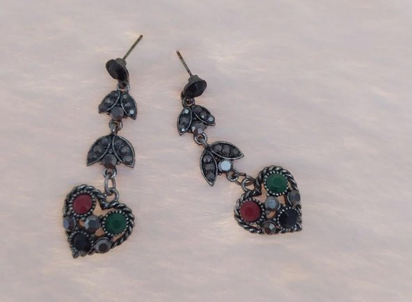 Hdmarketim Vintage Hürrem Sultan Otantik Sallantılı Küpe Taşlı - 2