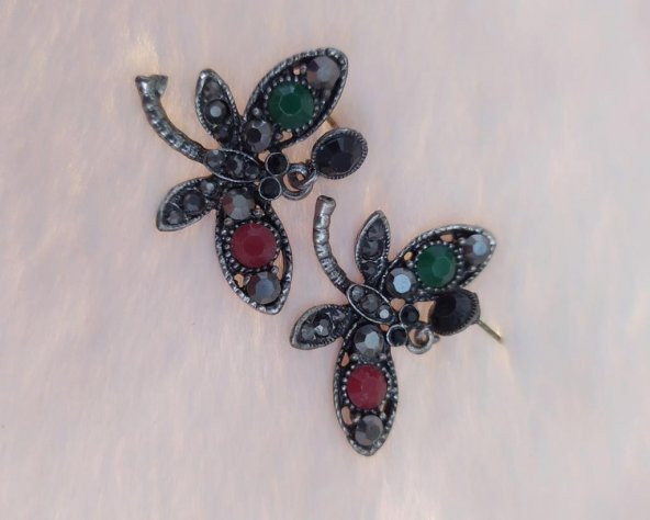 Hdmarketim Vintage Kelebek Hürrem Sultan Otantik Sallantılı Küpe - Resim 3