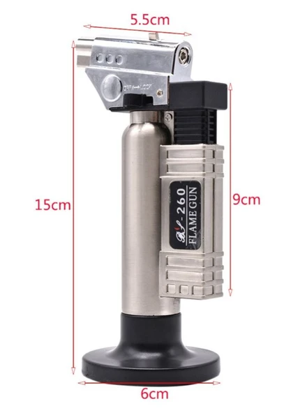 Metal Kasa Torch Pürmüz Çakmak 1300 Derece Isı Tabancası  Aşcı Pürmüzü Tıbbi Diş Pürmüzü  BS-261 - 6