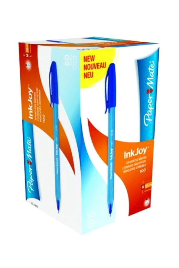 Paper Mate İnkjoy 100 Tükenmez Kalem 1.0 Mm. Mavi 50 Li (1 Paket 50 Adet) - Resim 2