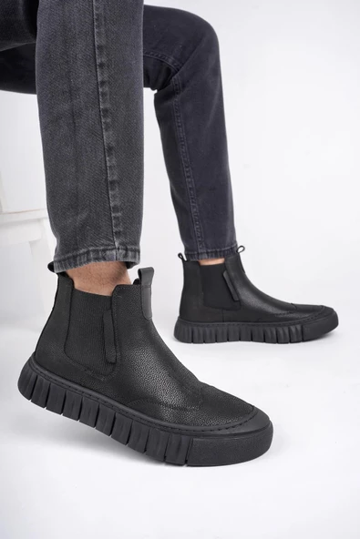 Muggo RUSH Garantili Hakiki Deri Kalın Taban Erkek Casual Bot - 12