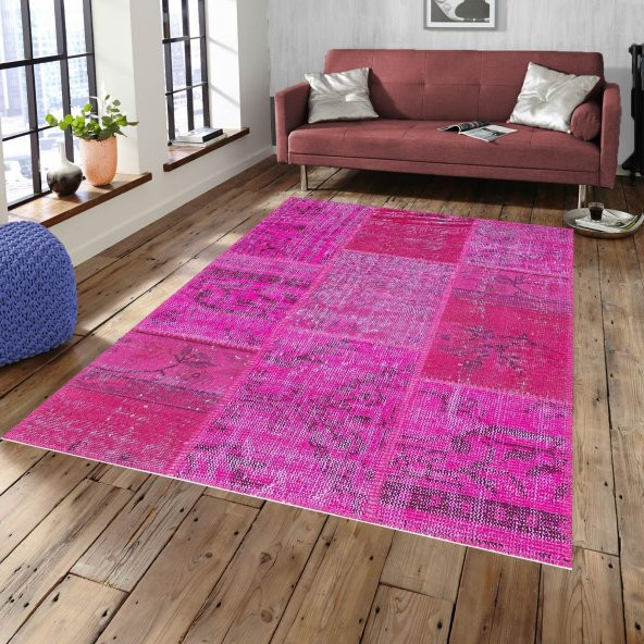 Efestrend Pembe Anadolu Patchwork Halı