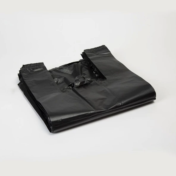 Siyah Büyük Boy Kalın / Tekel / Bakkal Poşeti 5 Kg (29x59cm)