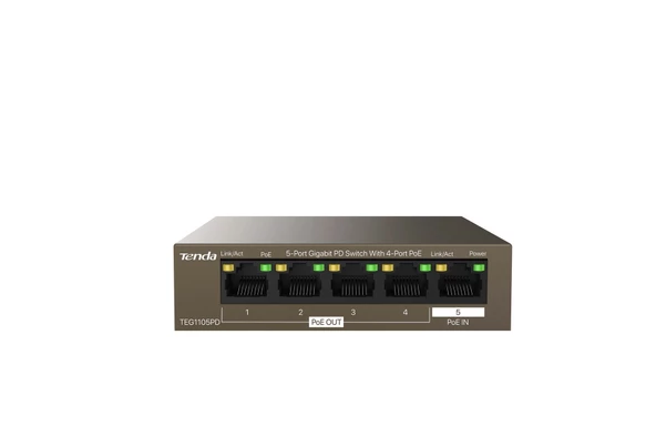 Tenda TEG1105PD 5 Port Gigabit Desktop PD Switch 4 Port PoE Extender Switch