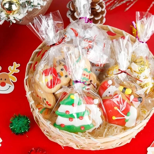 Parlak Bantsız Şeffaf Jelatin - Kurabiye Aksesuar Poşeti 13x20cm 1 Kg 500 Adet - 6