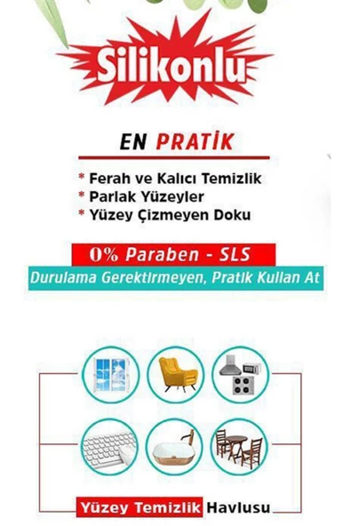Yüzey Temizlik Havlusu, Beyaz Sabun Kokulu, Silikonlu - 2