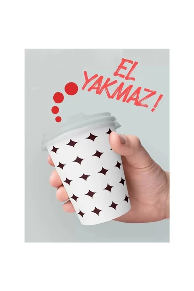 Karton-Kağıt/Çay-Kahve Bardağı (6.5oz) 500 Adet - Ahşap Karıştırıcı 500 Adet - 4