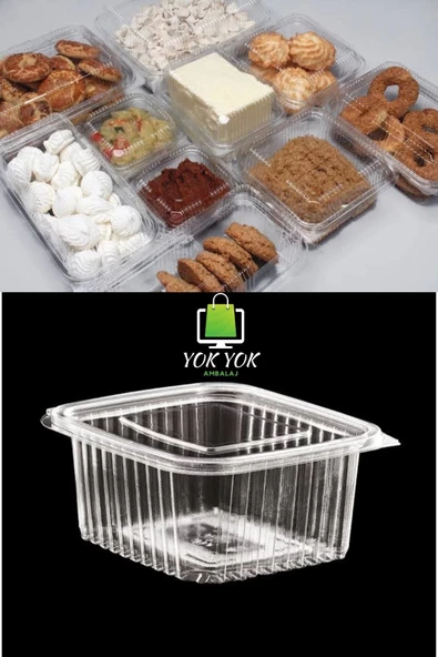 Plastik Sızdırmaz Kapaklı Kap 375 gr Cc 50 Adet