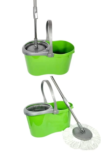 Döner Başlıklı Mikrofiber Uçlu Kovalı Paspas Yer Silme Seti - Resim 2