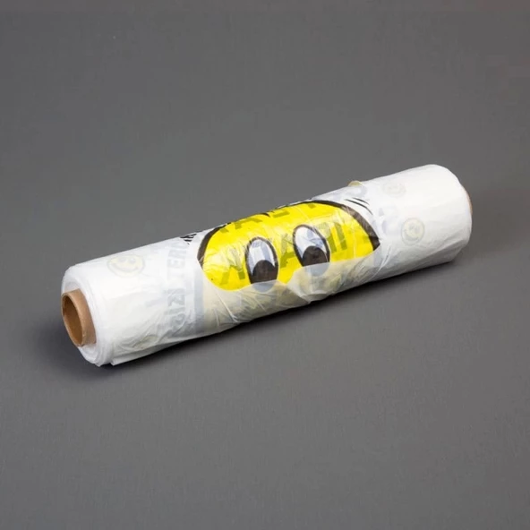 Gülenyüz Desenli Rulo Poşet Büyük Boy 1 Rulo (100 Adet) 27x54cm