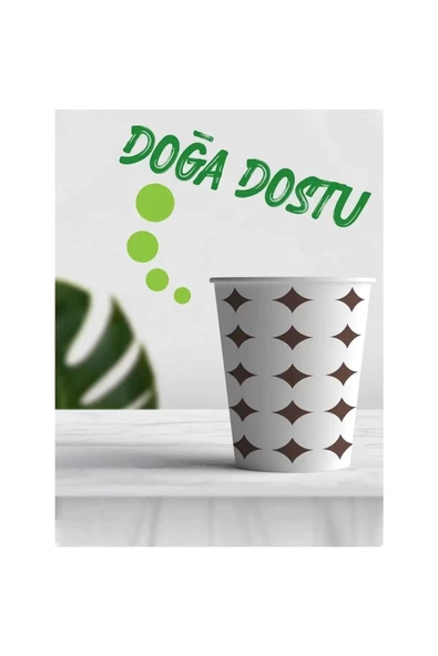 Karton Çay-Kahve  Bardağı (6.5oz) 100 Adet - 6