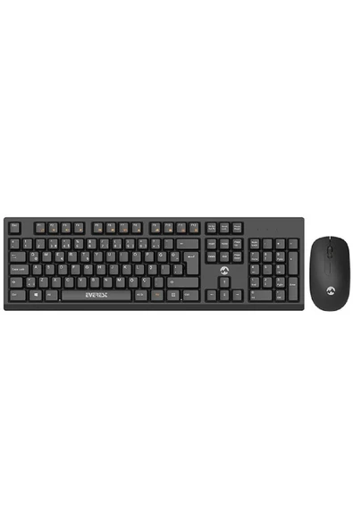 Siyah Kablosuz Q Multi  Türkçe Klavye Mouse