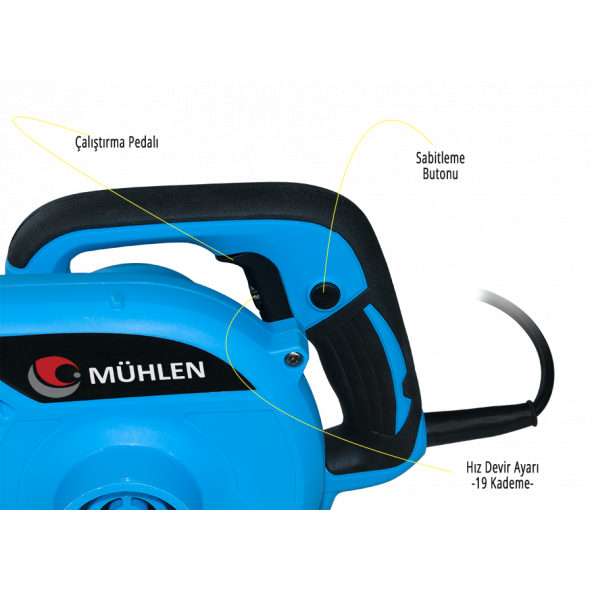 MÜHLEN RC666 19 Kademeli Portatif Hava Üfleme Çekme Cihazı Güçlü Motor Güçlü Üfleme - 3