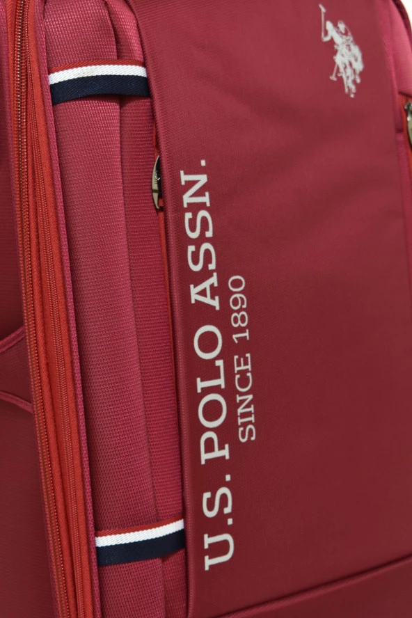 U.S. Polo Assn. Valiz Orta Boy Bordo Kumaş Valiz - Resim 3