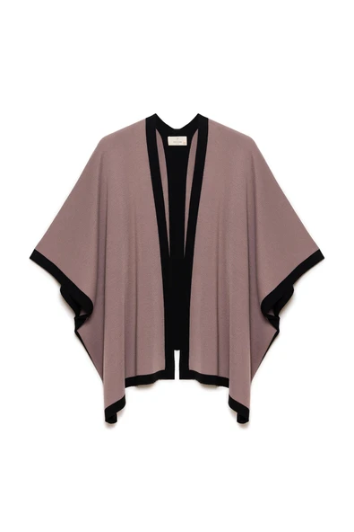 Peraluna Mary Kadın Triko Panço - Vizon - Resim 11