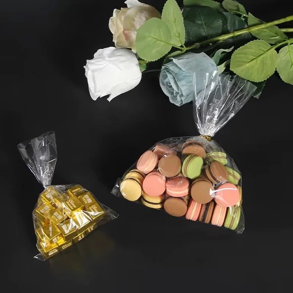Parlak Bantsız Şeffaf Jelatin - Şekerleme, Aksesuar, Ürün Paketleme Poşeti 20x30cm 50 Adet - 4