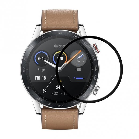 Bufalo Honor Magic Watch 2 42mm Ekran Koruyucu 3D Kavisli PMMA Nano Siyah Çerçeve - 2