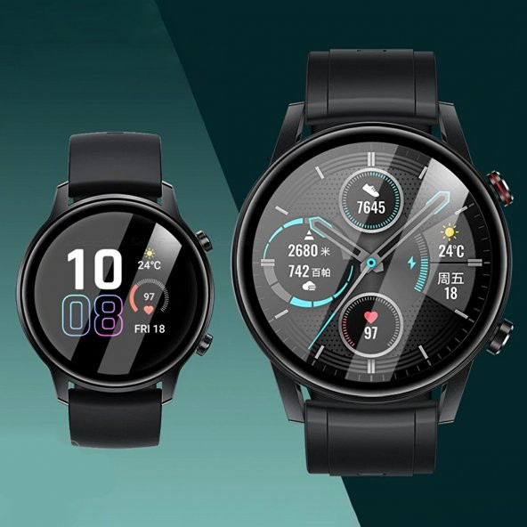 Bufalo Honor Magic Watch 2 42mm Ekran Koruyucu 3D Kavisli PMMA Nano Siyah Çerçeve - 4