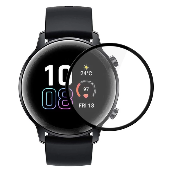 Bufalo Honor Magic Watch 2 42mm Ekran Koruyucu 3D Kavisli PMMA Nano Siyah Çerçeve