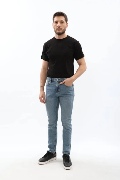 Erkek Likralı Slim Jean Pantolon - 3