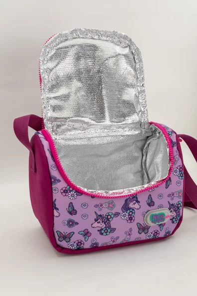 NPO Kids Unicorn Sevimli Kelebek Temalı Kız/Erkek Çocuk RGB Logolu Beslenme Çantası - 4