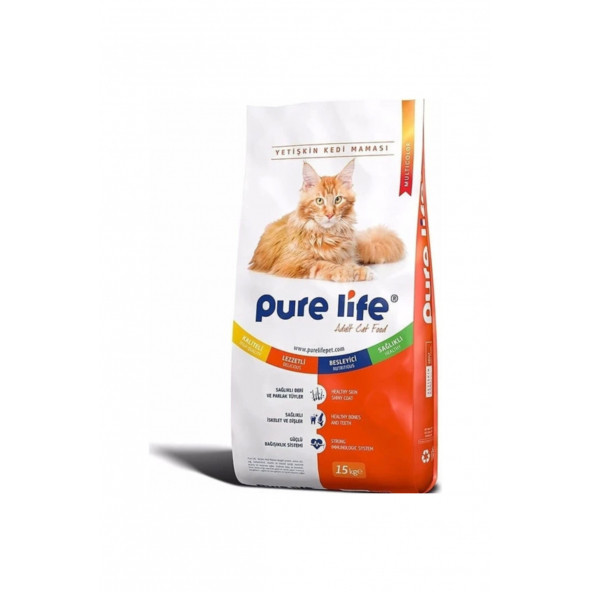 PureLife Pure Life Yetişkin Renkli Karışık Kedi Maması 15 Kg PURE LİFE