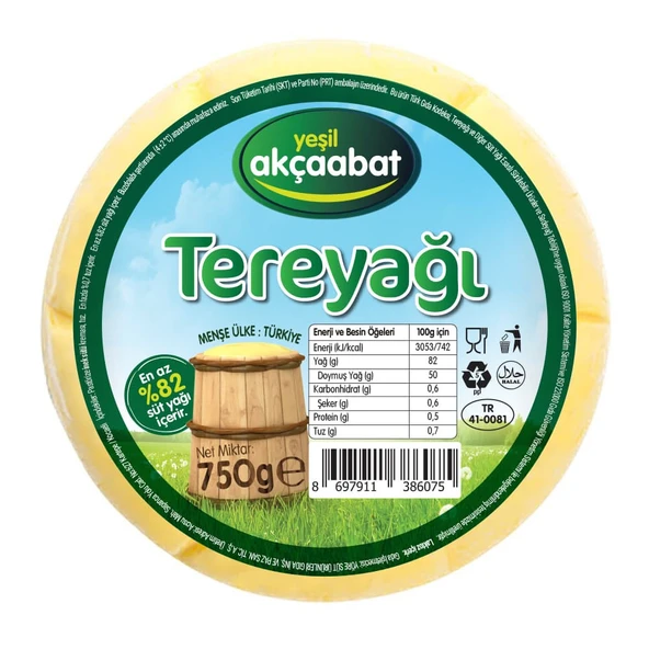 Yeşil Akçaabat Trabzon Tereyağı 750 gr - 1