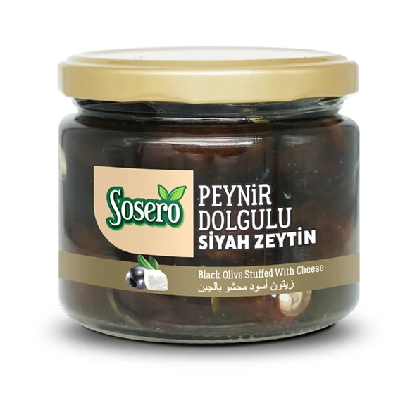 Sosero Peynir Dolgulu Siyah Zeytin 300 gr