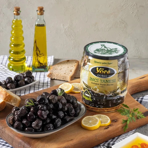Yöre Gurme Inci Tanesi Yağlı Sele Siyah Zeytin 750 gr Teneke - Resim 2