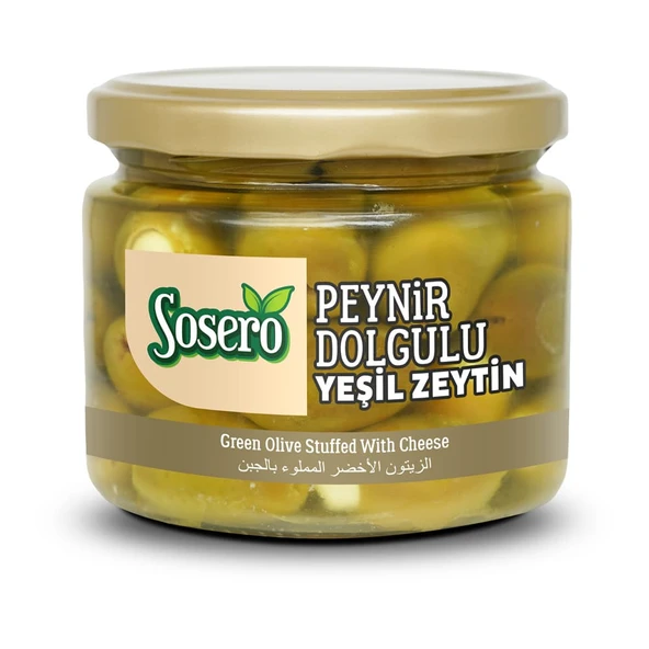 Sosero Peynir Dolgulu Yeşil Zeytin Çekirdeksiz 290 Gr