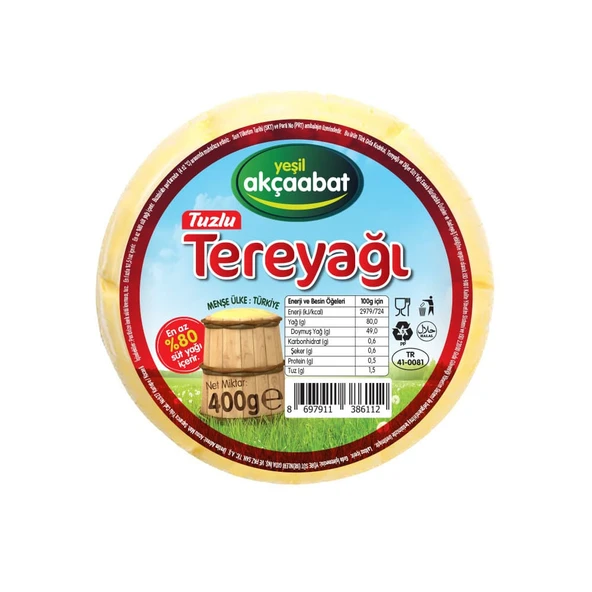 Yeşil Akçaabat Trabzon Tereyağı Tuzlu 2 X 400 gr