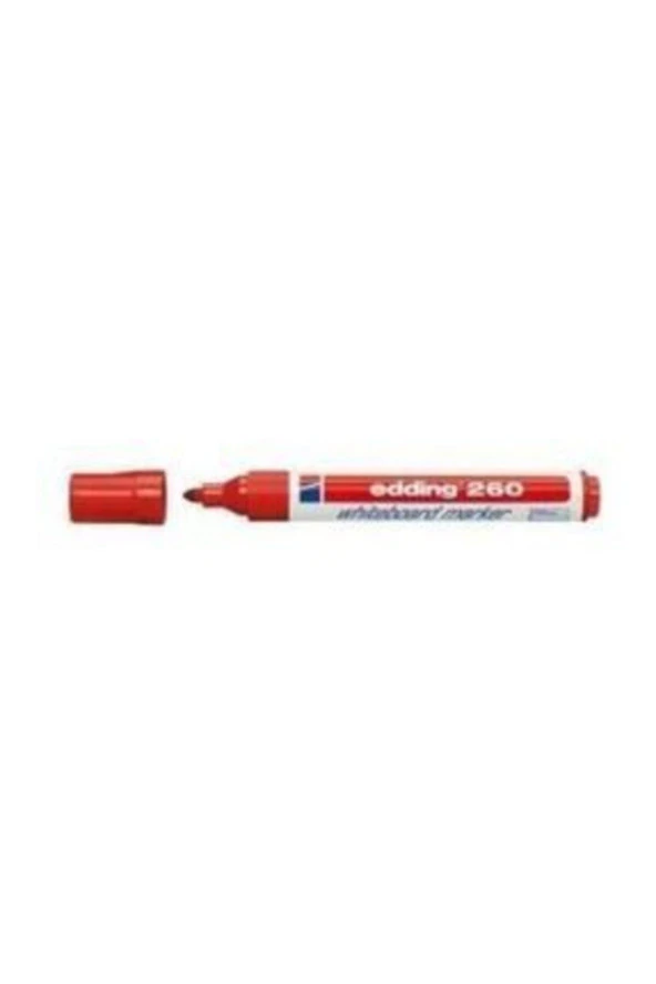 Edding Beyaz Tahta Kalemi E-260 Kırmızı Tahta Kalemi Yuvarlak Uçlu 1.5 - 3 Mm (10 Lu Kutu)