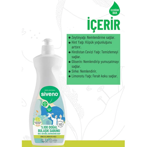 Siveno Doğal Bulaşık Sabunu 500 ml - Resim 2
