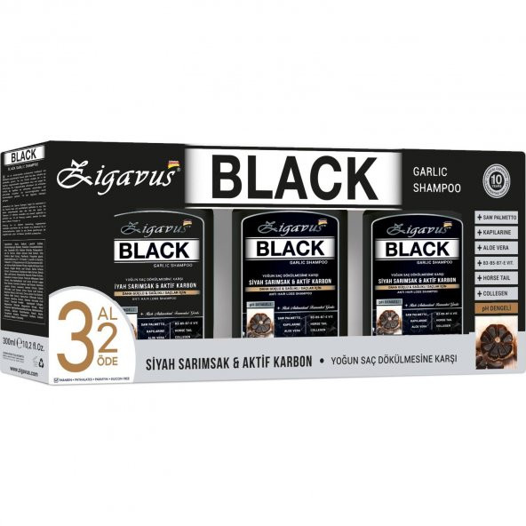 Zigavus Black Siyah Sarımsak Şampuan 3 Al 2 Öde