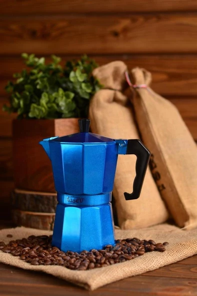 Taşev T1195 Piccolo Moka Pot 6 Fincan Mavi (alüminyum) - 3