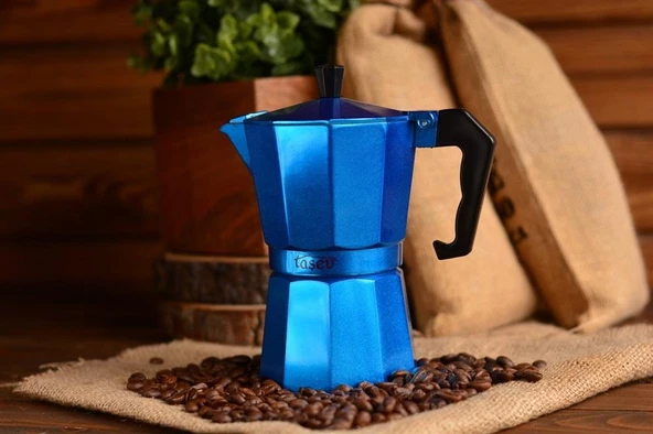 Taşev T1195 Piccolo Moka Pot 6 Fincan Mavi (alüminyum) - 2