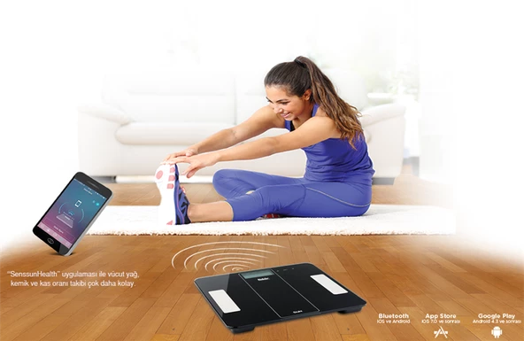 Fakir Sun Bluetooth Vücut Analiz Baskülü (akıllı baskül)  (Tartı) Siyah - 6