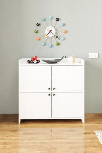 AE-3060 FORUM BEYAZ 4 KAPAKLI, 4 RAFLI, AYAKKABILIK, ÇOK AMAÇLI DOLAP, KAHVE KÖŞESİ, BALKON, BANYO,