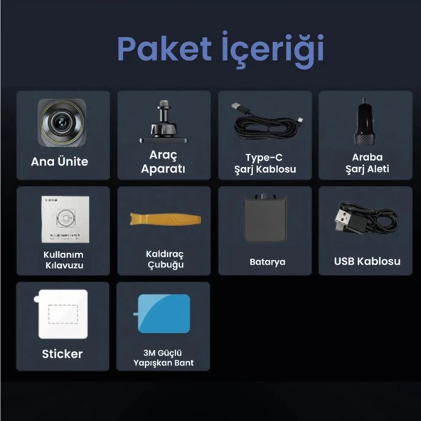 +360 V9h 4k Wifi 140 ultra Geniş Açı Kristal Gece Modu Adas Sistemi Akıllı Araç Ve Aksiyon kamerası (2024) - Resim 11