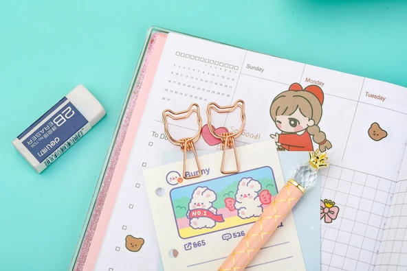 Kayigo Tiny Paslanmaz Çelik Kedi Klips Altılı -Rose - 4